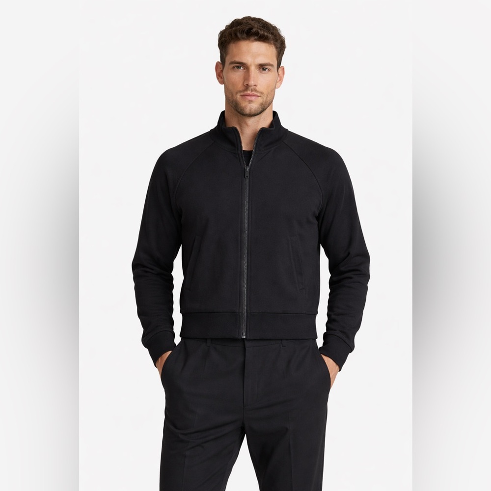 Patrick Assaraf Black Zip-Up sweater  Small | Stretch Minimalist